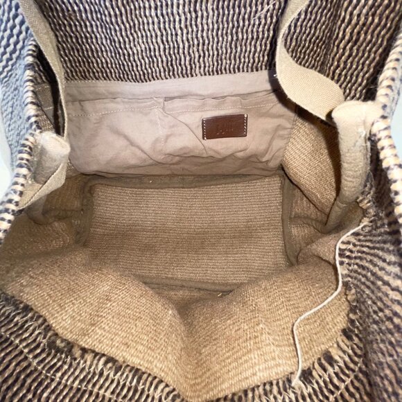 J.Jill Women’s Brown Woven With Leather Straps Casual Tote Bag - Picture 5 of 11